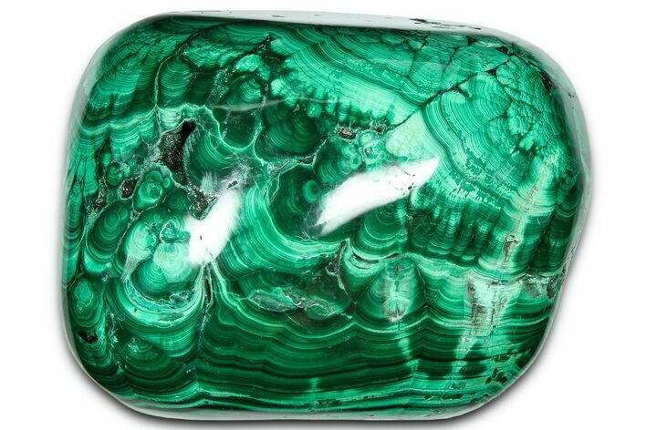 Flowery Polished Malachite Specimen - DR Congo #360906
